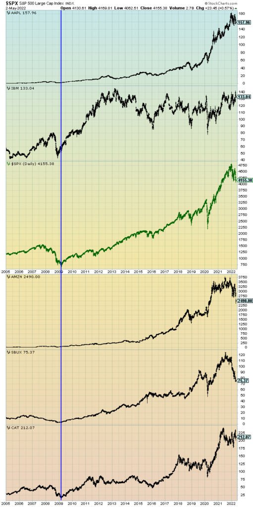 S&P500 vs. prominent stocks