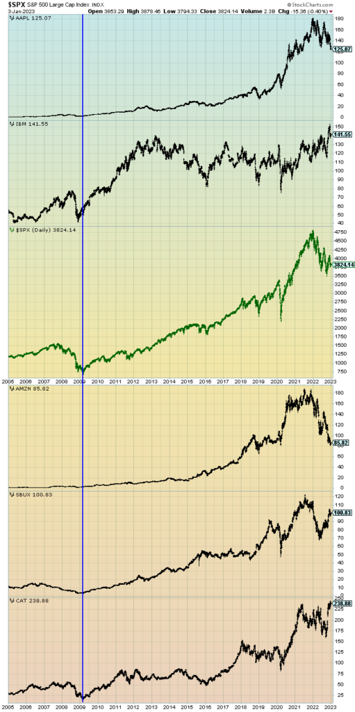 S&P500 vs. prominent stocks